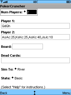 Hand Ranges - OddsCalculator Screen