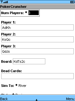 OddsCalculator - Main Screen