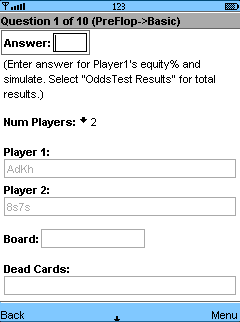 Odds Tests - Question Screen