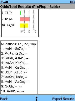 Odds Tests - TestResults Screen 3