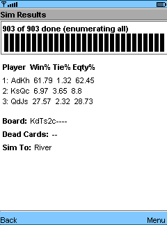 OddsCalculator - SimResults Screen