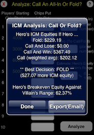 ICM Cruncher - Analysis Of Call An All-In Or Fold?
