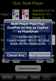 Hold'em Odds Quizzer - Submit Answer