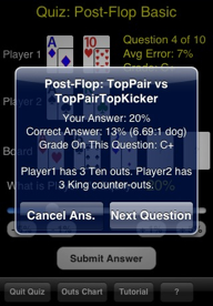 Hold'em Odds Quizzer - Submit Answer
