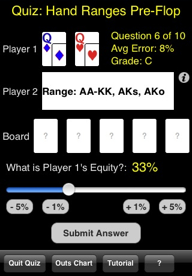 Hold'em Odds Quizzer - A Hand Ranges Pre-Flop Question
