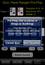 Hold'em Odds Quizzer - Submit Answer