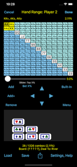 PokerCruncher - Hand Range: {KK+, AKs, AKo}