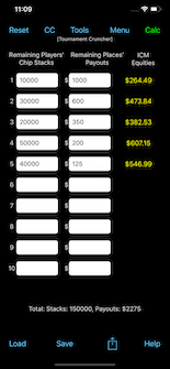 Tournament Cruncher (ICM) - Basic Calculation