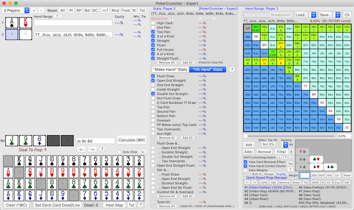 PokerCruncher-Mac - **After** Filter Hand Range